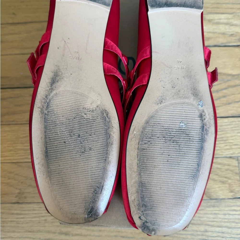 Mango Red Satin Ballet Flats - Picture 5 of 6